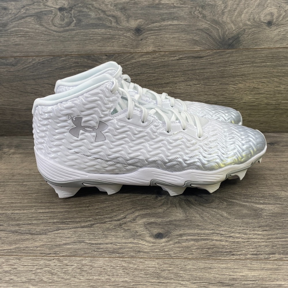 Under Armour Spotlight Franchise Football Cleats Men's‎ Size 9 White 3028207-100 - Picture 2 of 10
